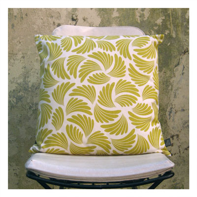 AERIAL ANTICS CUSHION IN MUSTARD